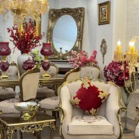 مبلمان ‌استیل سلطنتی  مبل و نهار خوری مدل کینز( نو