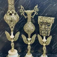گلدان برنز طرح متنوع برنزی