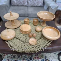 سرویس ظروف چوبی 20 پارچه چوب راش مناسب جهیزیه
