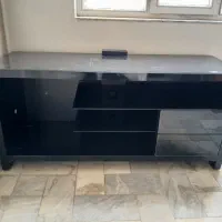 میز ترک چوبی با روکش شیشه ای