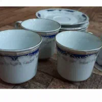 استکان نعلبکی مرجان وبشقاب چینی وزیردستی