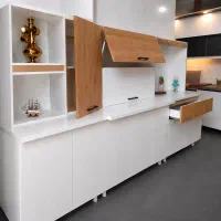 ساخت و نصب کابینت سفید گردویی مدرن MDF / دشت چنار