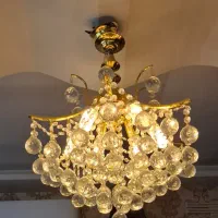 لوستر طلایی کریستال