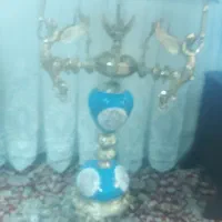 آباژور و میز  سرامیکی  و برنز