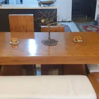 میز ناهار خوری 6 نفره چوب راش در حد نو