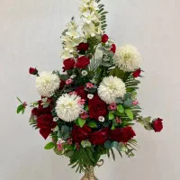 گل تزیینی با گلدان برنز