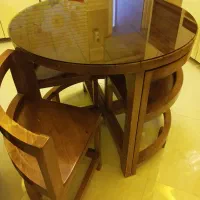 میز نهارخوری ۴نفره گرد کمجا