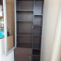 کتابخانه چوبی ویترین دار|کتابخانه، شلف، قفسه‌های دیواری|وحیدیه, |دیوار
