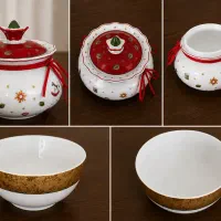 ظروف لوکس چینی کاسه و قندان