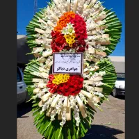 تاج گل های تسلیتی مدل ارکیده آبی (یادبود جشنی)