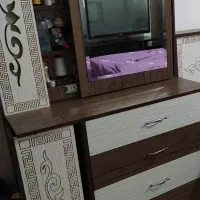 دراور چهار کشو با آینه ریلی و چراغ دار سالم