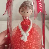 عروسک ۲۰ سانتی داخل شیشه سالم و نو