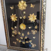 تابلو گل های طلایی