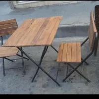 میز و صندلی تاشو چوبی فلزی(میز ناهار خوری)نو آکبند|میز و صندلی غذاخوری|سمنان, |دیوار
