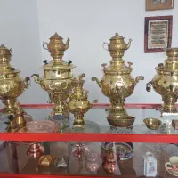 سماور زغالی  دکوری مسی برنزی