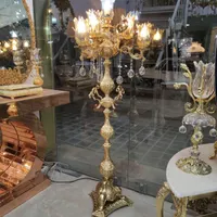 آباژور ایستاده ۷ شعله آبکاری طلایی