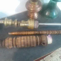 قلیون برنجی وچوب گردو