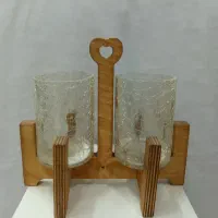 جا قاشقی آبگز دوقلو پایه چوب