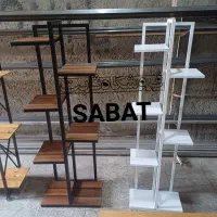 تولیدی استند گل و گلدان چند طبقه فلزی چوبی نیمکت