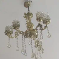 لوستر برنجی شیش شاخه