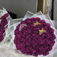 دسته گل و باکس گل رز روبانی ارسال رایگان