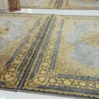 ۴عدد فرش ۹متری و1عدد۴متری ۷۰۰شانه کاشان طوسی طلایی