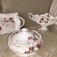 ست طرح لمونژ گل کبود( کشکول. شکلاتخوری. رولتخوری )