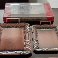دوعددسینی مجلسی دسته داروطرح دار،نوباجعبه