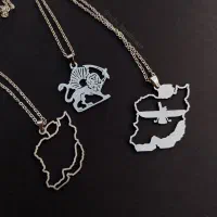 گردنبند نقشه ایران رنگ ثابت و ضد آب