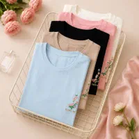 تیشرت گلدوزی نخ پنبه