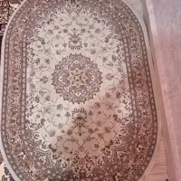 فرش بیضی کرم رنگ
