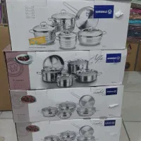 سرویس استیل کرکماز۹پارچه درب استیل مدل تومبیکوشیشه
