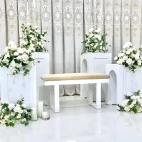 نیمکت چوبی (نیم کت) با روکش پارچه