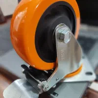 چرخ صنعتی نارنجی ترمزدار گردان ۵۰-۷۵-۱۰۰ ترولی