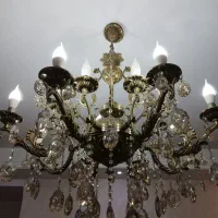 لوستر ۱۶ شاخه برنج همراه با کریستالش نو نو