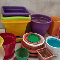 تعدای گلدان سالم پلاستیکی