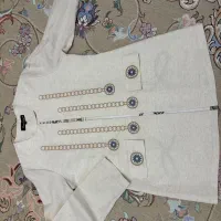 مانتو کتی لنین گلدوزی شده سایز ۲ کاملا نو