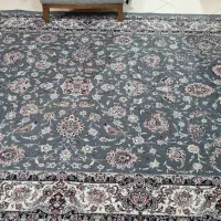 دوتخته فرش 6متری طوسی اصل 700 تندیس کاشان