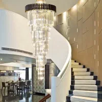 لوستر کریستال روناک مشکی طلایی 240×80
