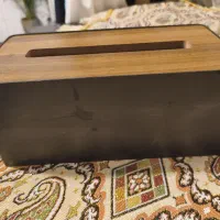 جا دستمال کاغذی پلاستیکی درس چوبی بزرگ