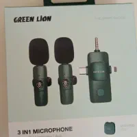میکروفون یقه‌ای دوتایی Green Lion درحد آک با جعبه