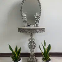 آینه شمعدان برنز روکش نقره