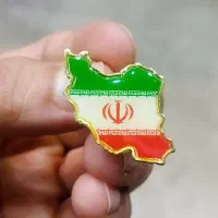 بج سینه فلزی نقشه ایران با روکش رزین
