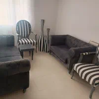 مبل و گلدان کنار سالنی