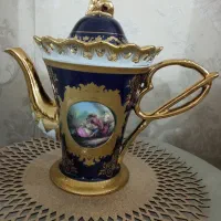 قوری خیلی بزرگ طلاکوب شده سرمه ای مناسب جهیزیه
