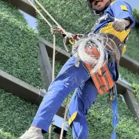 کار در ارتفاع باطناب پیچ و رولپلاک،شستشوی نما،راپل