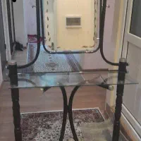 میز آرایش تمام فلزی با رنگ مشکی اکلیلی