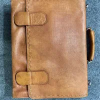 کیف اداری چرم طبیعی عسلی