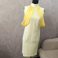 پیراهن مجلسی کوتاه لیمویی  بسیار زیبا و خاص