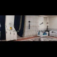 پرده پذیرایی همراه دستک و پرده وردی